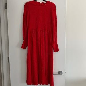 Ganni red polkadot dress